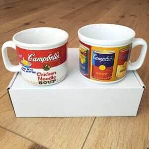 CAMPBELLS Soup Coffee Mugs Andy Warhol Classic Can Designs Cup Bowl Set of 2